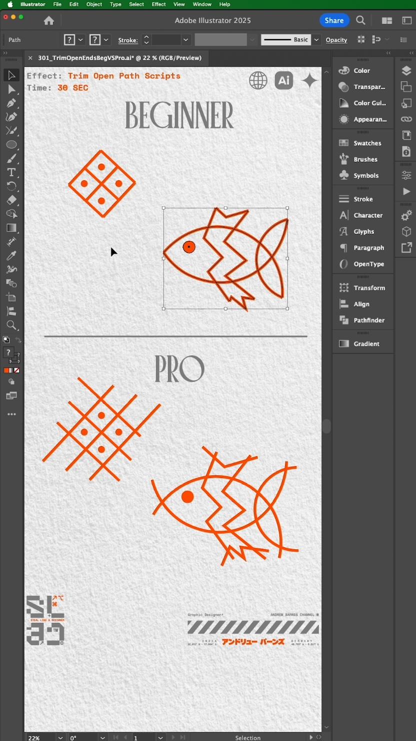 This Trim Open Ends Scripts when you want to multiple trim excess overlapping paths across multiple shapes and objects, you can download and save it Applications > Adobe Illustrator > Presets > Language > Scripts. Then select your shape goto File > Scripts > Trim Open Ends Would you use this? Comment 