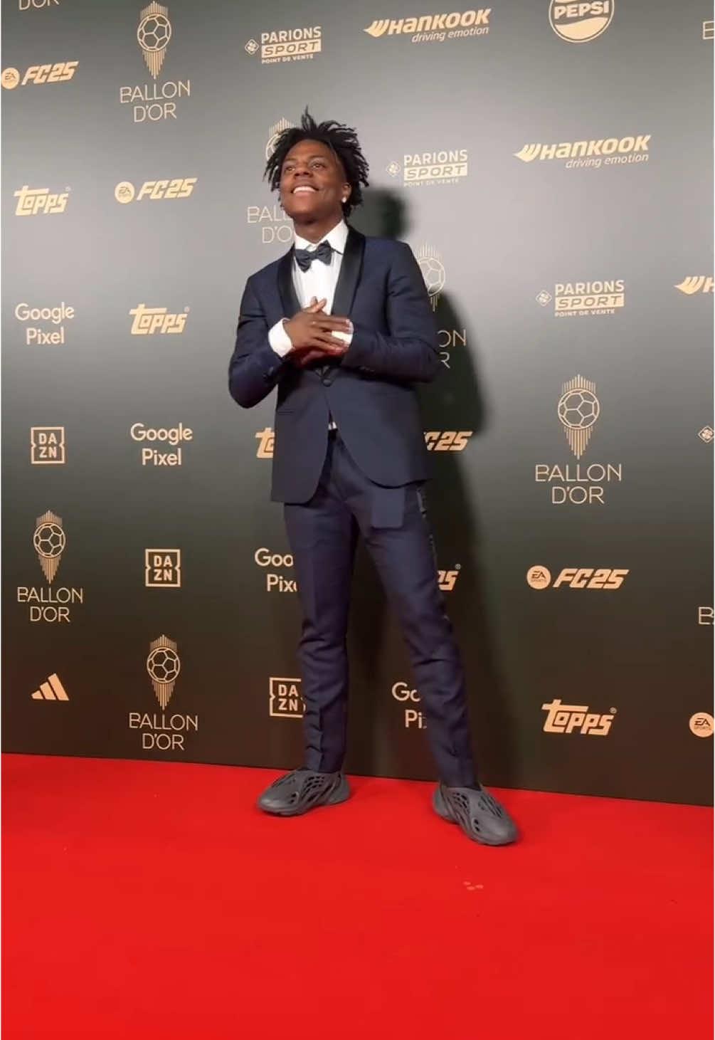 @IShowSpeed arriving at the @Ballon d'or wearing his trusty Foam Runners 🥶😂 Who do you think will win? via @ballondorofficial  #sneakers #ballondor #fyp #ballondor2024 #ishowspeed #ishow #football #sneakerhead