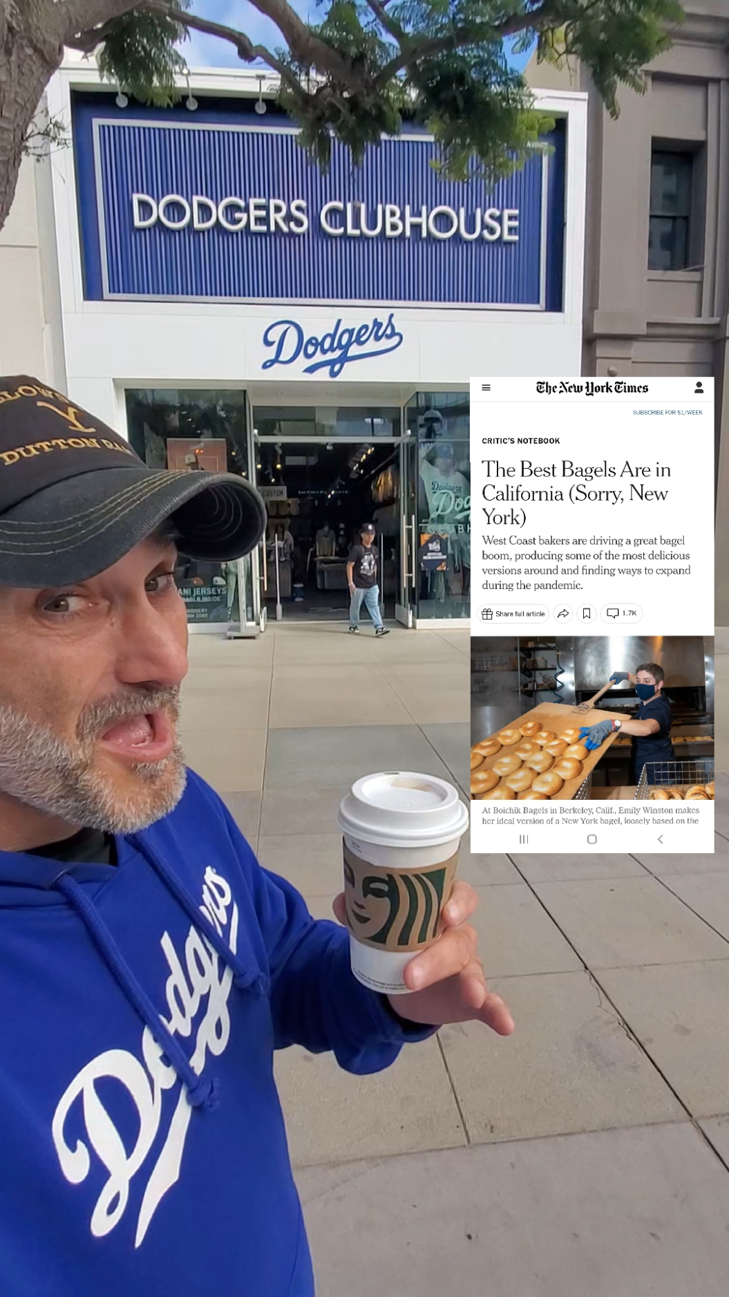 Dodgers roll into NY leading the World Series 2-0. The New York Times claims CA makes THE BEST bagels. NY is great but Everything in LA is just a little bit...better. #LA #NY #WorldSeries #baseball #bagels #thenewyorktimes 