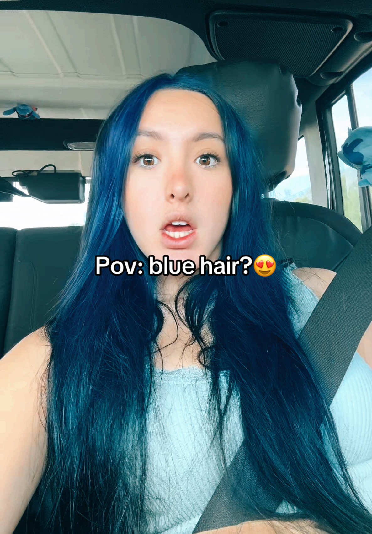 Dying my hair blue #fyp #pov #trend 