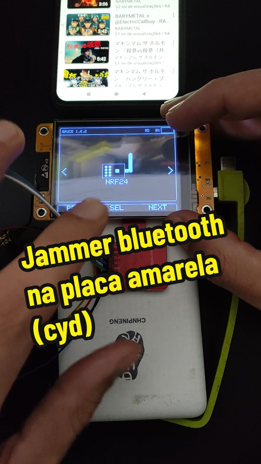 jammer bluetooth na placa amarela esp32 com display @Testando Tecnologias  #jammer #bluetooth #som #bloqueador #barulho #hacker #esp32 #cyd 