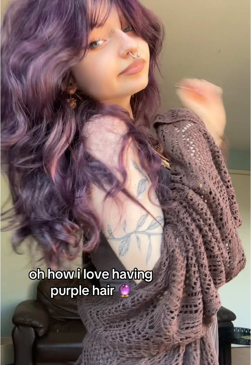 guys i may have lied when i said i’ll be going back to blue at the end of this month… i THINK shes here to stay 😋💜 #wlw #purplehair #hairinspo #whimsigoth #whimsy 