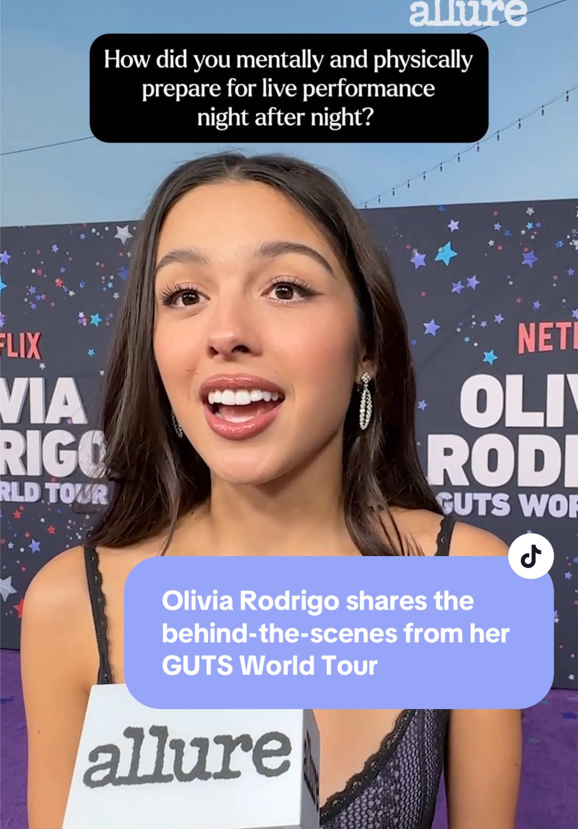 We caught up with #OliviaRodrigo on the red carpet to discuss how she  prepared for her world tour and the creative freedom she embraced along the way. 🎤✨ Don’t miss the premiere of Guts World Tour on Netflix this Tuesday, October 29th! #Allure #Allurebeauty #Redcarpet #OliviaRodrigoTour #gutsworldtour #Netflix #redcarpet 