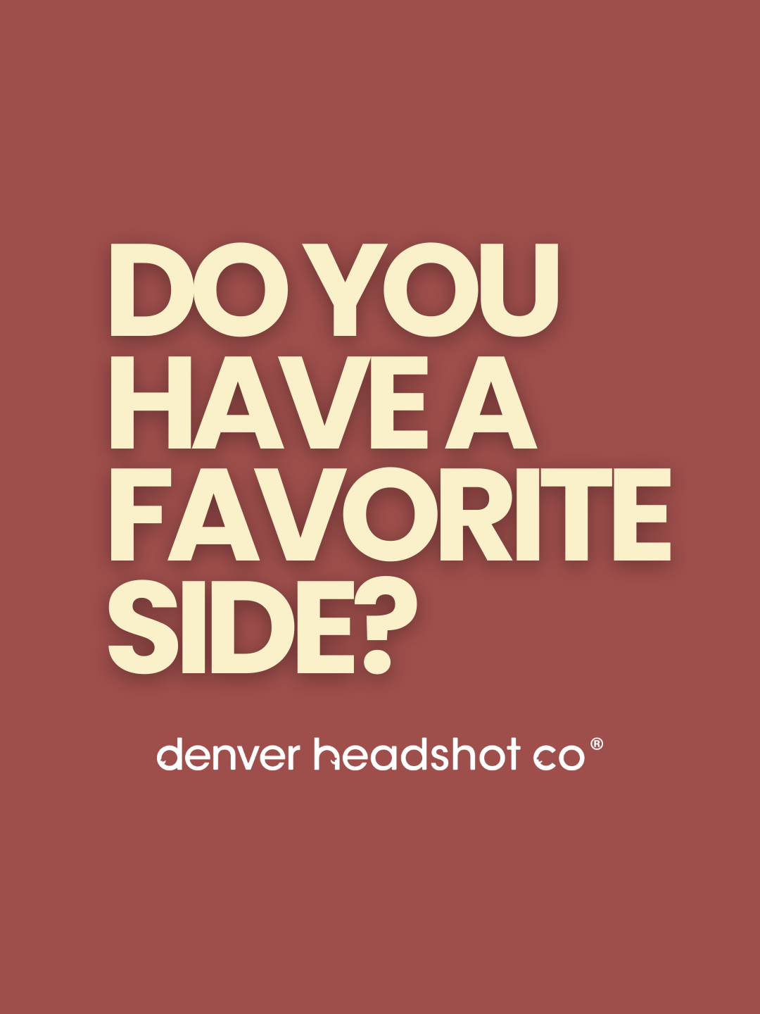 Fun fact: Most people prefer the left side of their face. Which side do you prefer? If you're not 100% sure, we recommend letting your photographer photograph you from both sides and from straight on. With the help of expert direction and flattering lighting, you might be surprised at what you like in your photos! #headshots #headshottips #denverphotographer