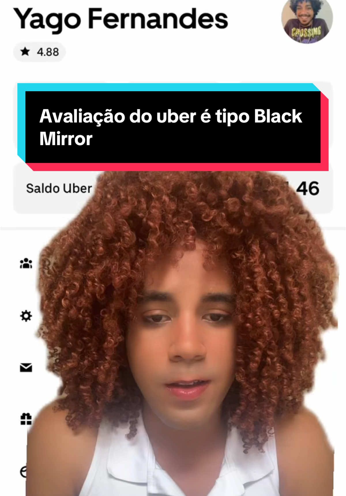 nunca que eu ia imaginar que 4.88 era uma nota baixae, qual a nota de vocês? #foryou #uber #avaliação #blackmirror 