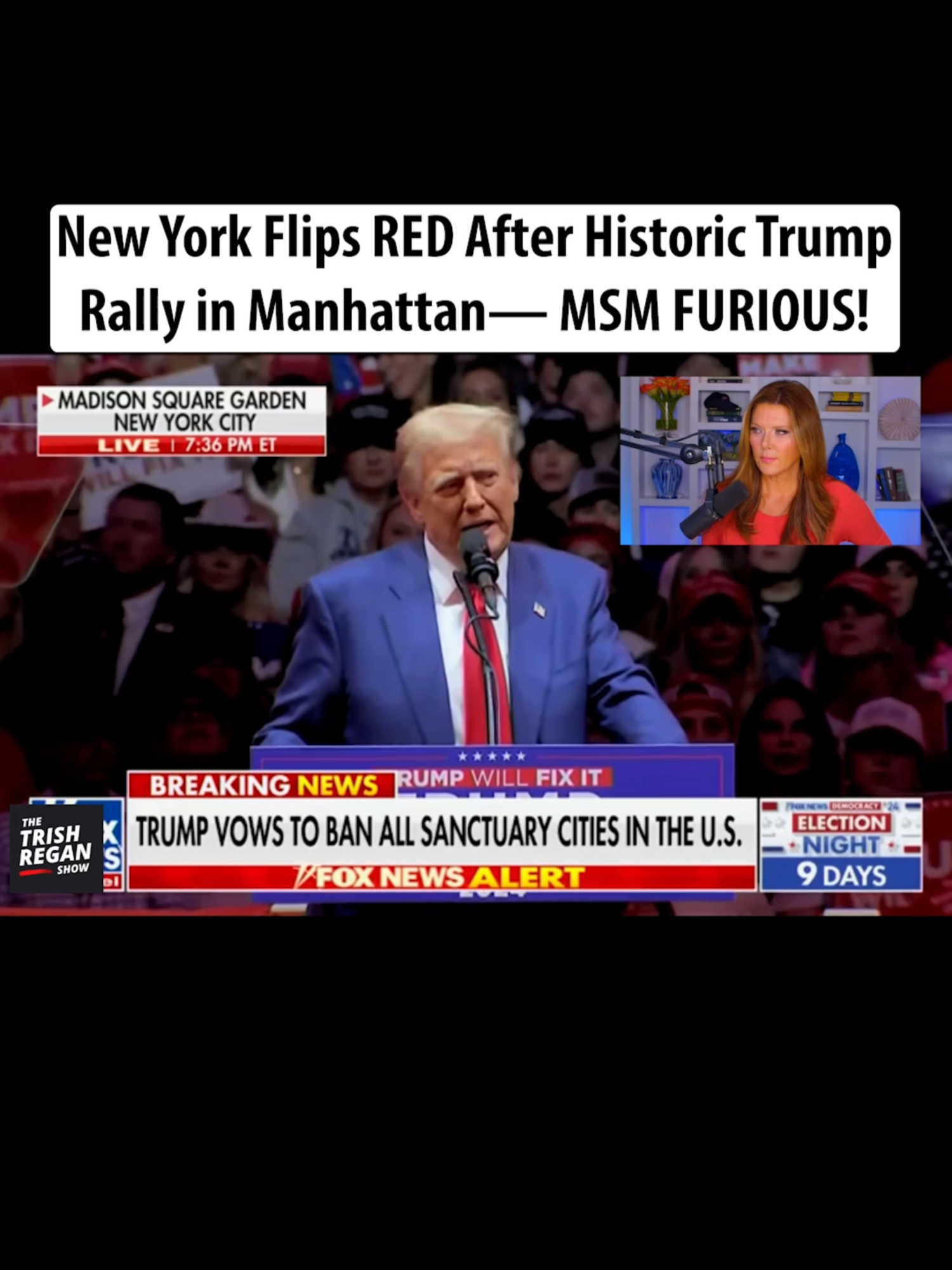 New York Flips RED After Historic Trump Rally in Manhattan— MSM FURIOUS! Subscribe and watch the FULL show at YouTube.com/@TrishReganChannel #trishregan #trishreganshow #joebiden #donaldtrump #election2024