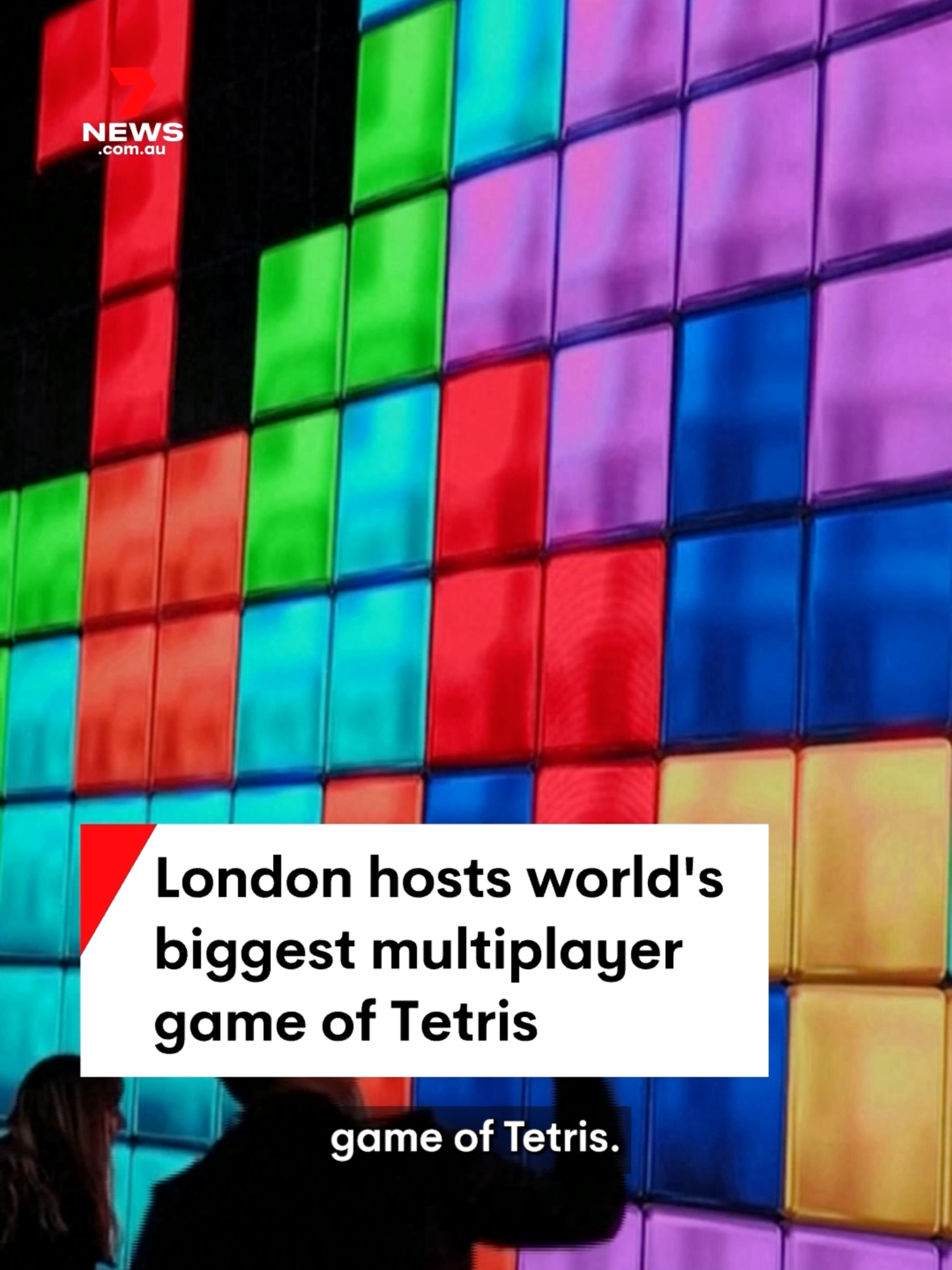 The world's biggest multiplayer game of Tetris has been played in London. #tetris #tetrisgames #tetrischallenge #game #gamer #gaming #london #uk #7NEWS