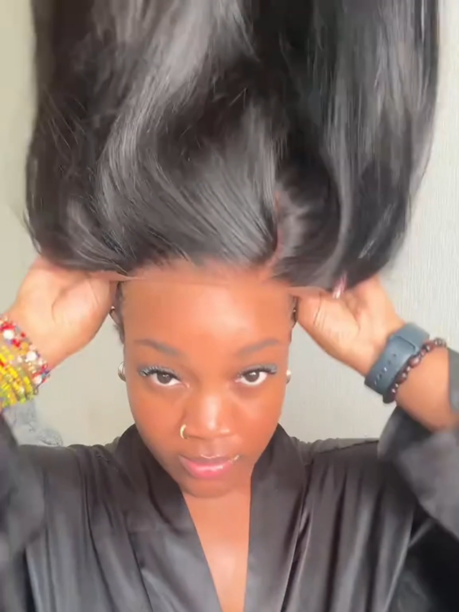 POV: Can Myfirstwig be restyled? Of course bae😍watch our beauty try it🙌🏾!!! Hair: Ani8002#myfirstwig #customerreview #restyle #gluelesswig #myfirstwigweargo #nobabyhair