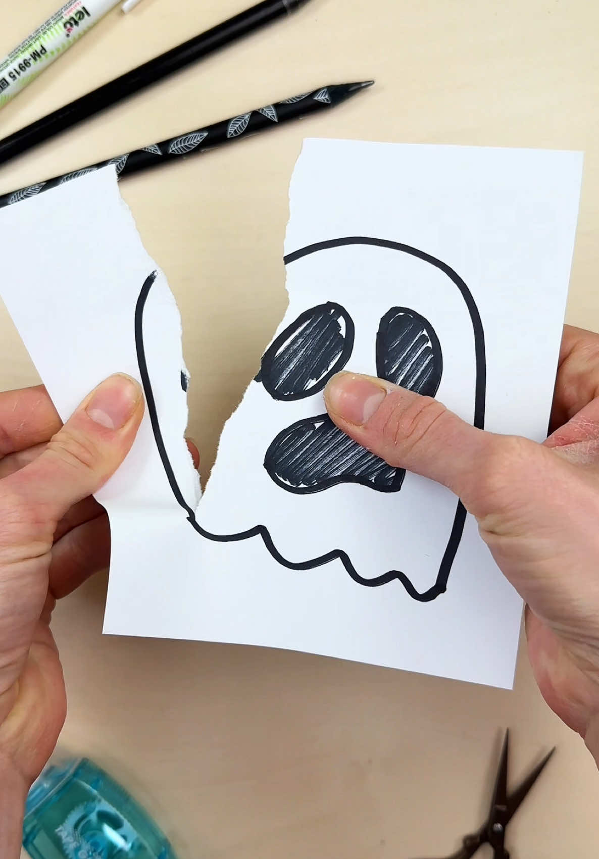 Spooky Paper Craft Trick by Ghost for Halloween Mood 👻#halloween #papercraft #trick #ghost #tricks 