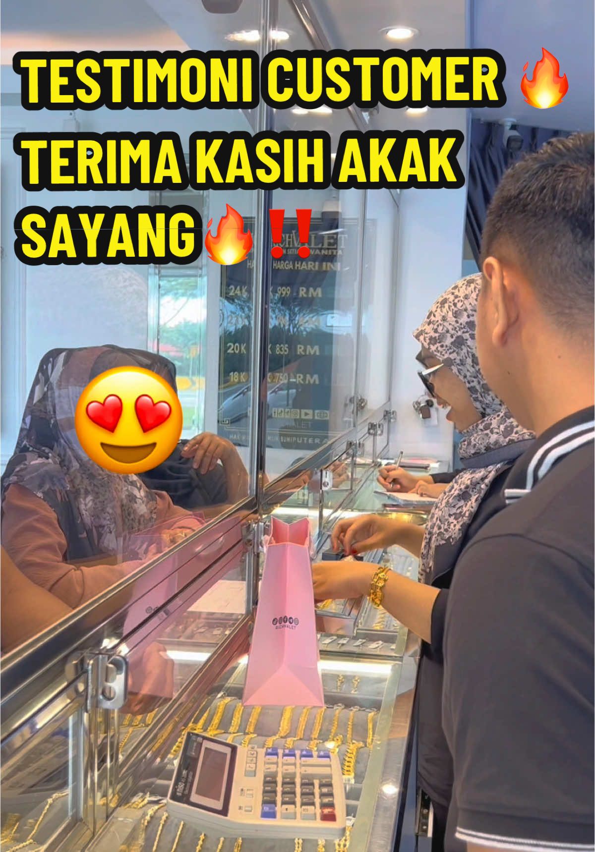 Alhamdulillah, terima kasih akak sayang🥰 #richvalet #kedaiemas #kedaiemasbatupahat #emas916 #sold #customer #xyzbcafypシ #fypシ゚viral 