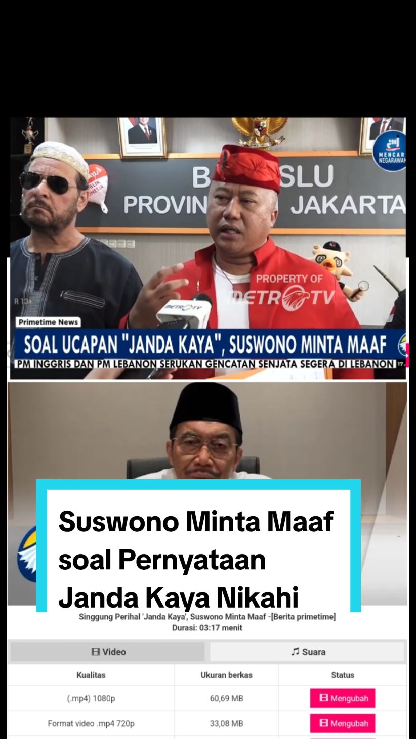 Suswono Minta Maaf soal Pernyataan 'Janda Kaya' Nikahi Pengangguran❗️😂🤣🤣 #paknaryoh 