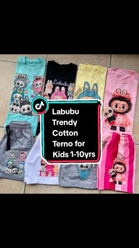 Labubu Trendy Cotton Terno for Kids 1-10yrs old #fypシ゚viral #trendingtiktok #visitmytiktokshopguys😊🛒 #labubutrending #cottonternoforkids 