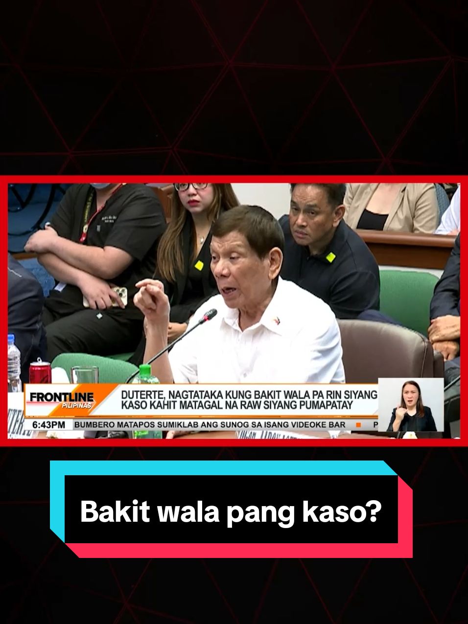 Maaari umanong magamit ng Department of Justice #DOJ at International Criminal Court #ICC ang pag-amin ni dating pangulong #RodrigoDuterte sa pagdinig ng Senado tungkol sa war on drugs. Tanong naman ni Duterte, matagal na siyang pumapatay pero bakit wala pa ring kaso laban sa kaniya? #News5 #FrontlinePilipinas #NewsPH #BreakingNewsPH 