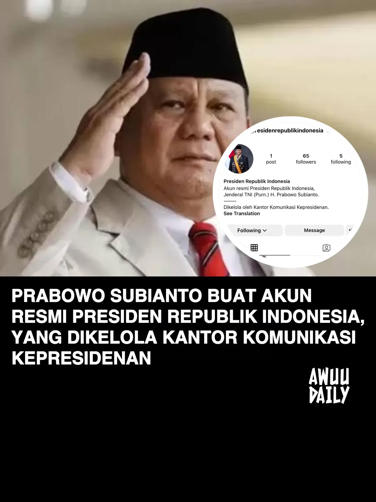 gokssss baru buat akun langsung banyak followersnya 🔥🔥🔥 yuuk gengs kita ramaikan akunnya  IG : @presidenrepublikindonesia  #prabowo #prabowosubianto #prabowosubiantopresiden #prabowogibran #presiden #presidenindonesia 