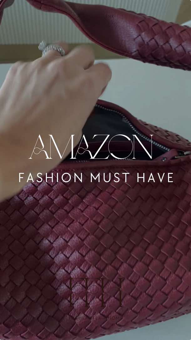 This woven burgundy bag is EVERYTHING! Perfect size, amazing quality, and under budget! 🤩✨ Link in bio to grab yours – trust me, you need this! #AmazonFinds #ViralBag  #AffordableFashion