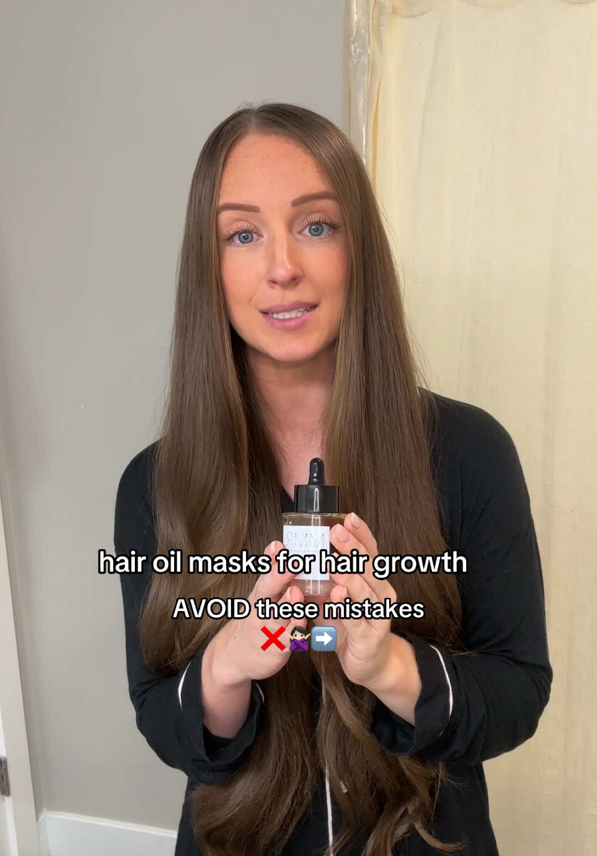 hair oiling mistakes to AVOID🚩❌ if you want new hair growth & have been doing weekly hair oil masks, make sure youre not making these three mistakes! My hair has grown 10+ inches from using the right blend of oils & applying the oil mask the right way ✨ #hairoil #hairgrowth #hairgrowthtips #hairgrowthoil #hairoiling #haircare #hairthinning #hairtips 