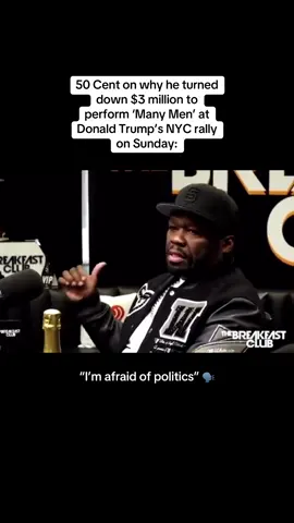 Whew! $3 million is a lot to turn down, but we definitely get where 50 was coming from 🫠 📹: The Breakfast Club #50cent #hiphop #raptok #BlackTikTok #politicstiktok #election #rap #popculture #okp #okayplayer 