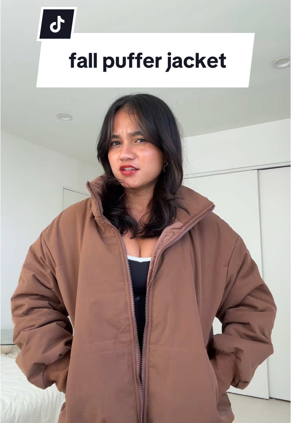 i actually am so excited to wear this this fall eeeek 🤎🍁🍂 #falljacket #jacket #fallfashion #falloutfits #fallfashioninspo #fallpufferjacket #pufferjacket #tiktokshop #puffercoat #winterjacket #winterpuffer 