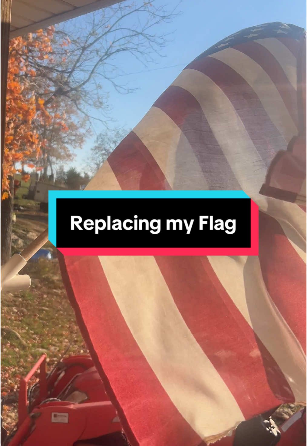 My old cloth flag needs to be retired. Im replacing this with a larger, heavy duty US flag and metal hardware instead of the plastic mount and wood pole. #usflag #flagpole #flags #americanflag #flag #tiktokshopblackfriday #tiktokshopcybermonday 