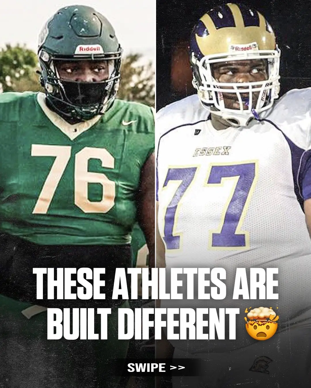 Big men that left their mark on high school athletics 💪 (hwq_photography/IG, maxpreps/IG, hudl/IG, deeforkphotos/IG) #highschoolfootball #highschoolbasketball 