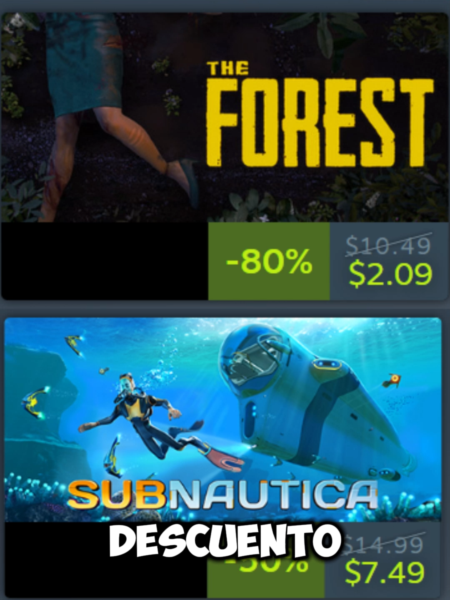 oferta finaliza el 4 de noviembre de 2024 #steamgames #steam #paratiiiiiiiiiiiiiiii #ofertadesteam #paratiiiiiiiiii #theforest #subnautica #subnauticabelowzero #theforest2
