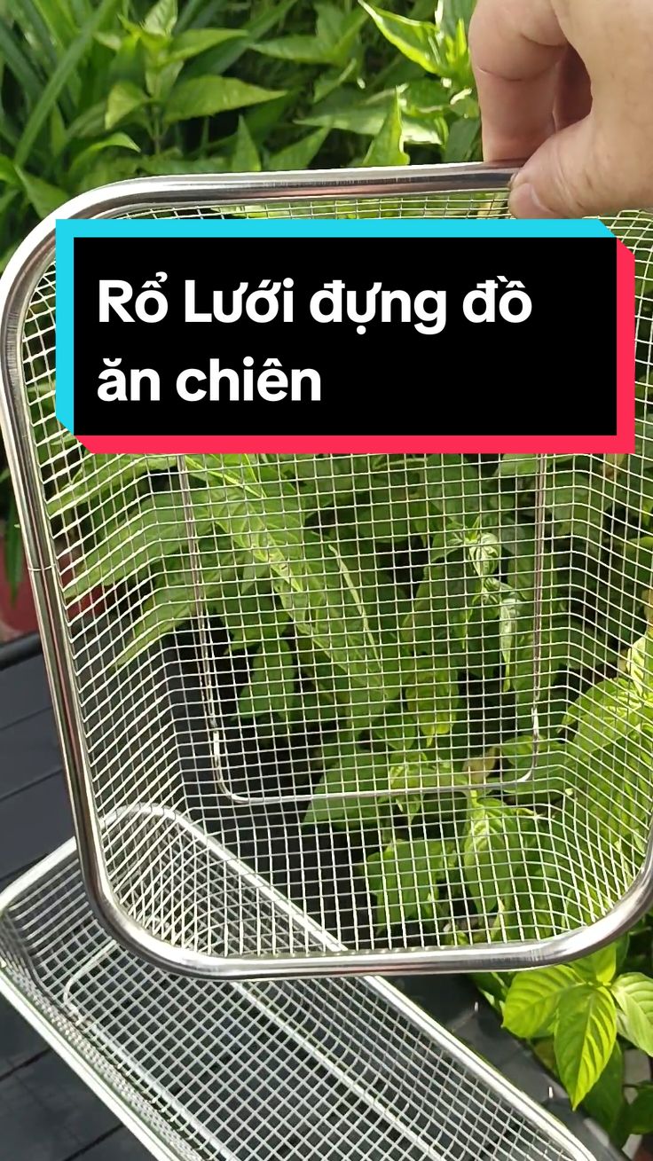 Rổ lưới inox đựng thức ăn chiên tiện dụng, đồ dùng nhà bếp #ro #roinox #khaydungthucpham #dodungtienich #suhuongtiktok 