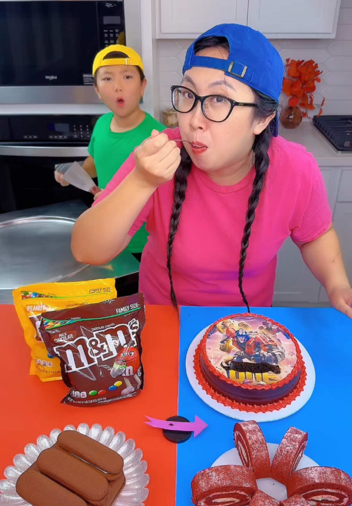 Transformers cake vs Egg ice cream challenge!🍨 #transformersone #funny by Ethan Funny Family 