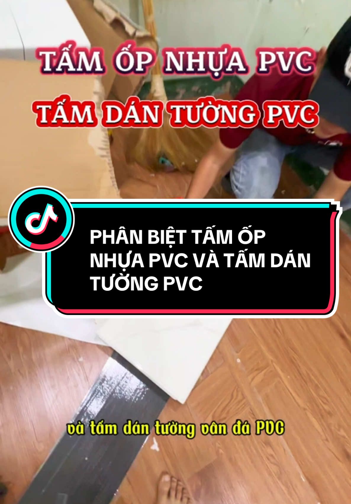 Phân biệt khác nhau của tấm nhựa pvc và tấm dán tường pvc trong trang trí tường nhà #LearnOnTikTok #trangtrinhadep #phuc_nha_dep #caitaonhacu #tamoptuong 