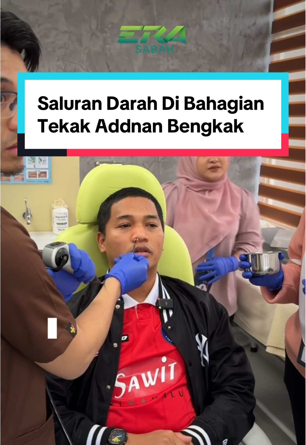 Turn Addnan lagi buat endoscopy ENT (Ear, Nose & Throat) screening. Saluran darah Addnan di bahagian tekak Addnan ada yang bengkak. Sebab tu Addnan selalu sakit tekak 😔 #ERASabahKongsi #KoncoPagiERA