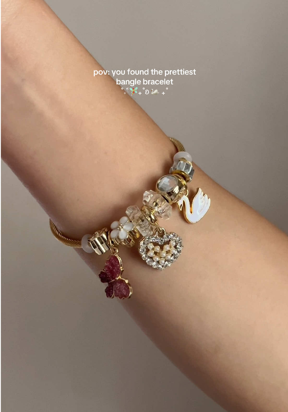 purmoon charm bracelet 🦢🌷✨ #purmoon #bracelet #bangle #charmbracelet  