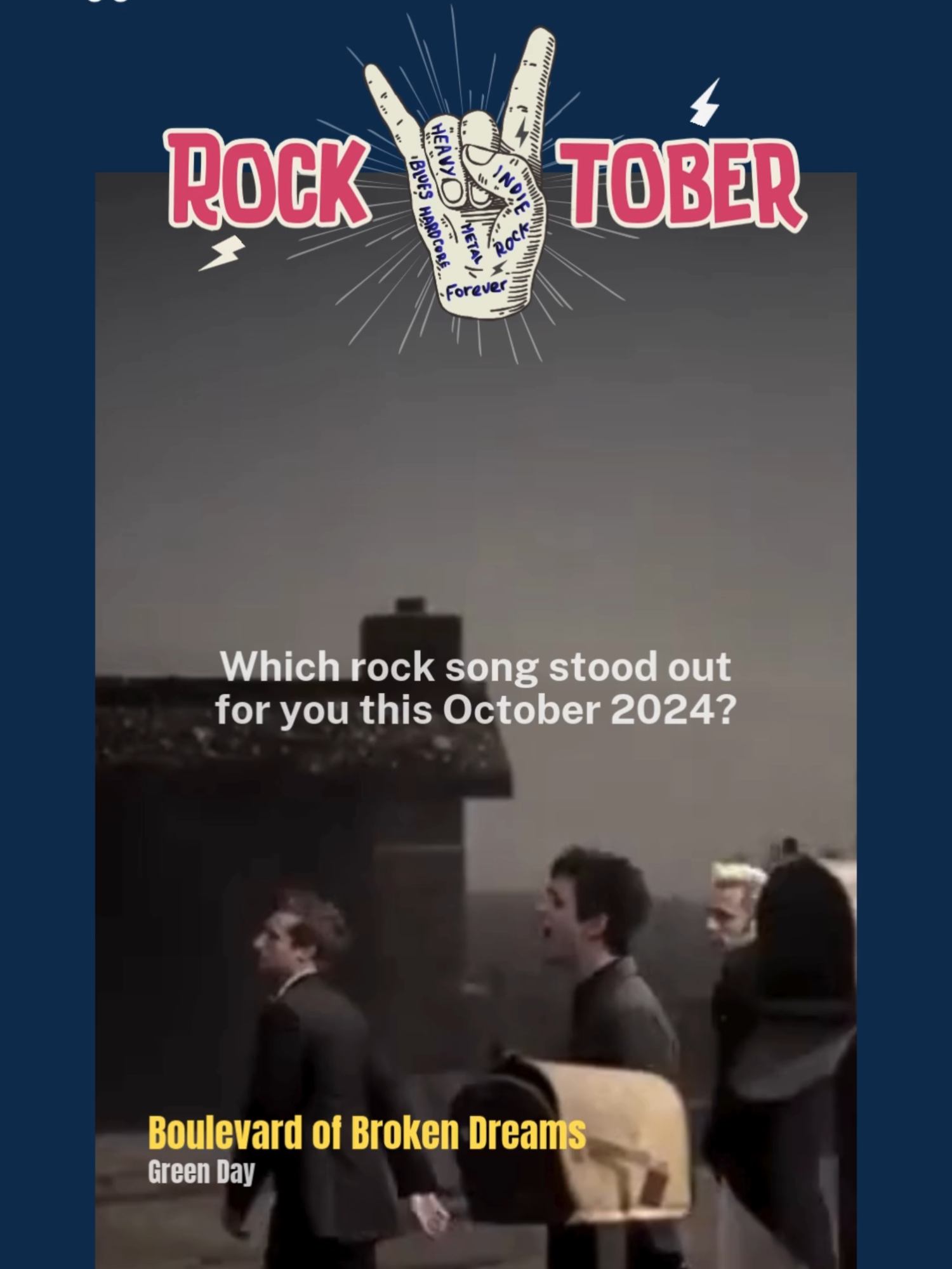 #Rocktober wrap-up! 🎸🤘 Out of all these tracks, which one’s been your October anthem? Drop your top pick in the comments and let’s see who’s got the same rock taste! 👀   #rockbands #rockmusic #october