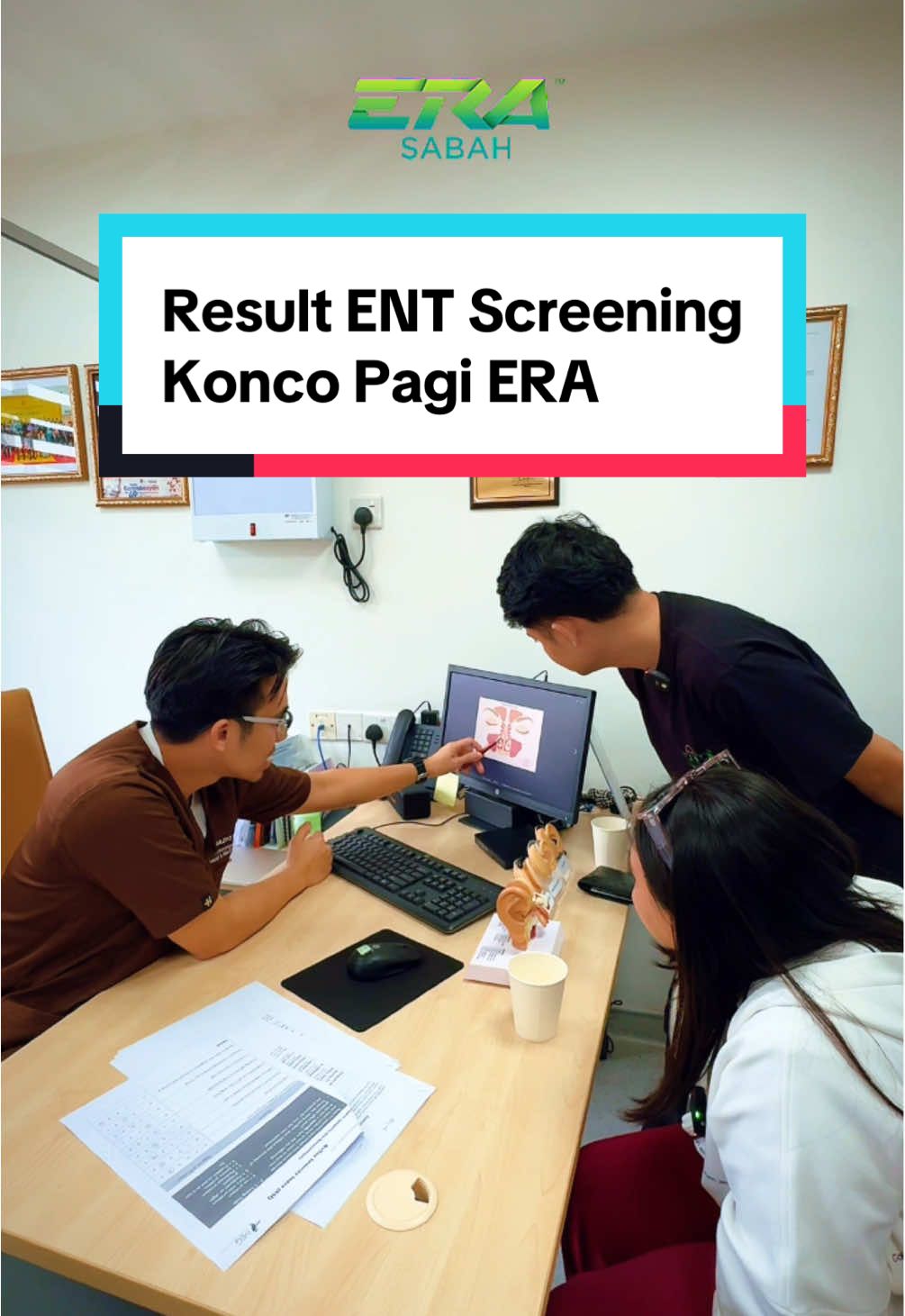 Result ENT (Ear, Nose & Throat) screening untuk #KoncoPagiERA Addnan, Mijul & Emma. Emma & Addnan ada masalah yang lebih kurang sama tapi Mijul @drhaziq.ent sarankan untuk operate. Gais, ni la pentingnya untuk kita buat checkup ENT ni tau.  #ERASabahKongsi #KoncoPagiERA 