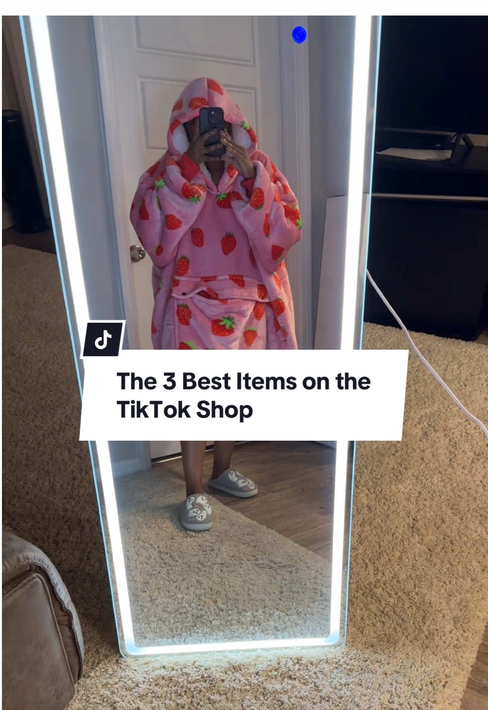 Floor Mirror + Blanket Hoodie + Ghost Slippers = Perfect Night #cozyhome #warmup #blanket  #floormirror #mirrormirror #slippers #TiktokShopHolidayHaul #TiktokShopBlackFriday #TiktokShopCyberMonday 