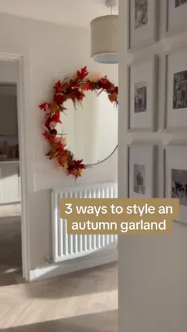 ad | 3 ways to style an autumn garland 🍂🍁 This one is from @Onlinehomeshop and it’s so perfect for this time of year - how nice are the colours 🤎🥮🎃🍂 Which way do you like best? I think it’s the table centrepiece for me 🤩 • • #autumngarland #stylewithohs #ohs #onlinehomeshop #autumnstyling #homestyling #stylewithme #newbuildhome #autumnhome #millerhomes #ukhome #homeaccessories #seasonalstyling 