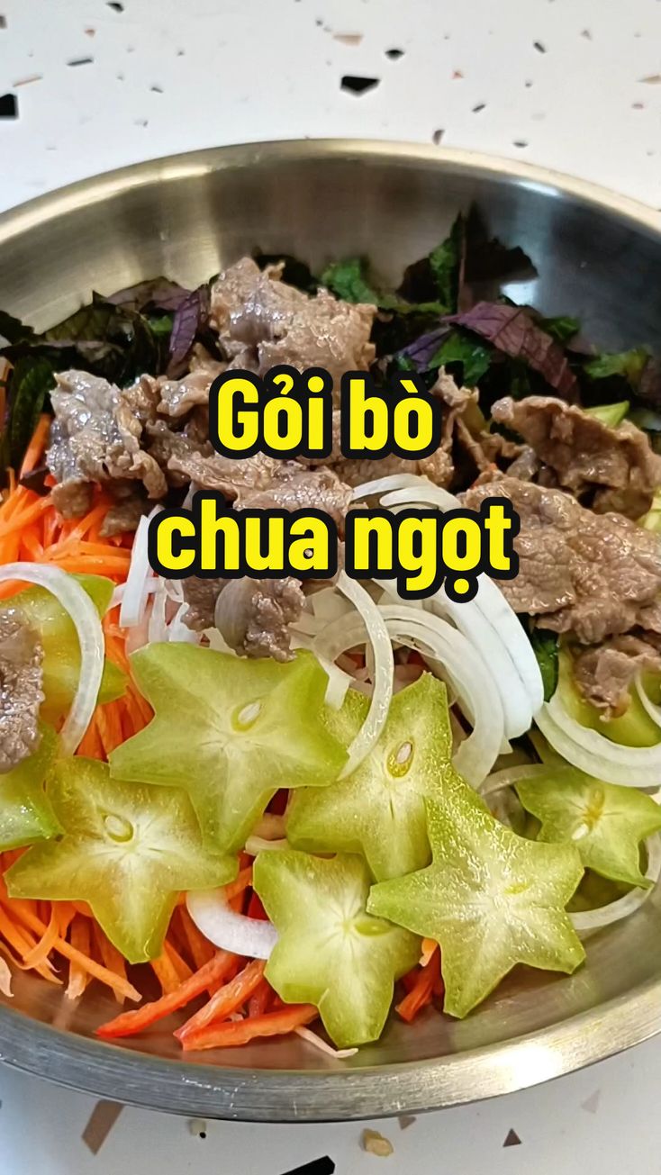 Gỏi bò bóp thấu khế chua, cay cay chua chua ngon quá! #goibo #monngonmoingay #moctra #nguoimientrung #xuhuongtiktok2024 