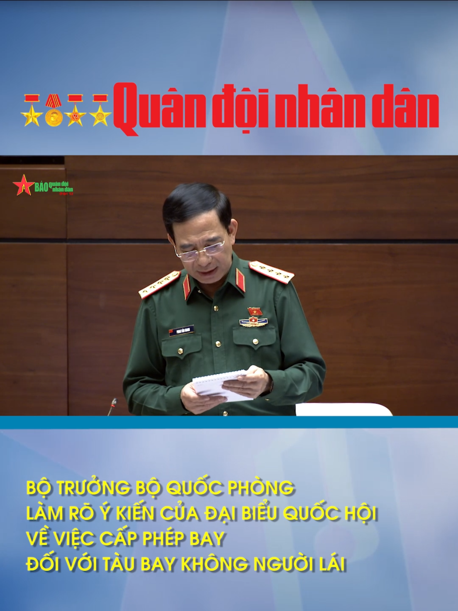 Bộ trưởng Bộ Quốc phòng làm rõ ý kiến của đại biểu Quốc hội về việc cấp phép bay đối với tàu bay không người lái #tiktoknews #bqdnd #quandoi