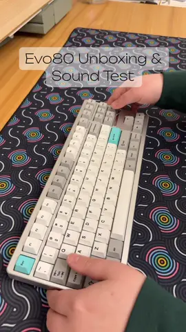 This pre-built keyboard sounds amazing right out if the box 🩵  Evo80 by@Qwertykeys_Official  #mechanicalkeyboard #keebtok 
