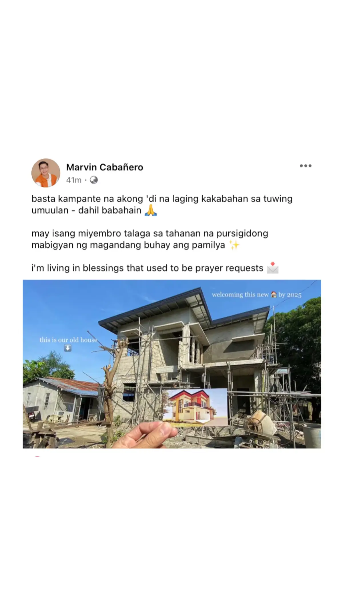 on the left side - is my parents' house, sinikap nilang ipatayo 'yan, more than 20 years na rin, ang daming memories dyan, kaso nga lang 'pag may typhoons at nagpakawala ng dam, nakakapasok sa loob ang tubig-baha kaya kung kani-kanino kami nakikituloy pansamantala this year, bumuhos ang blessings sa akin, 'di ko alam kung bakit o kung anong nagawa ko, basta ang daming magandang nangyari simula nung lumabas ako sa comfort zone ko 🥹 #ginoongmarvin #houseconstruction #dreamhouse #blessings #fyp