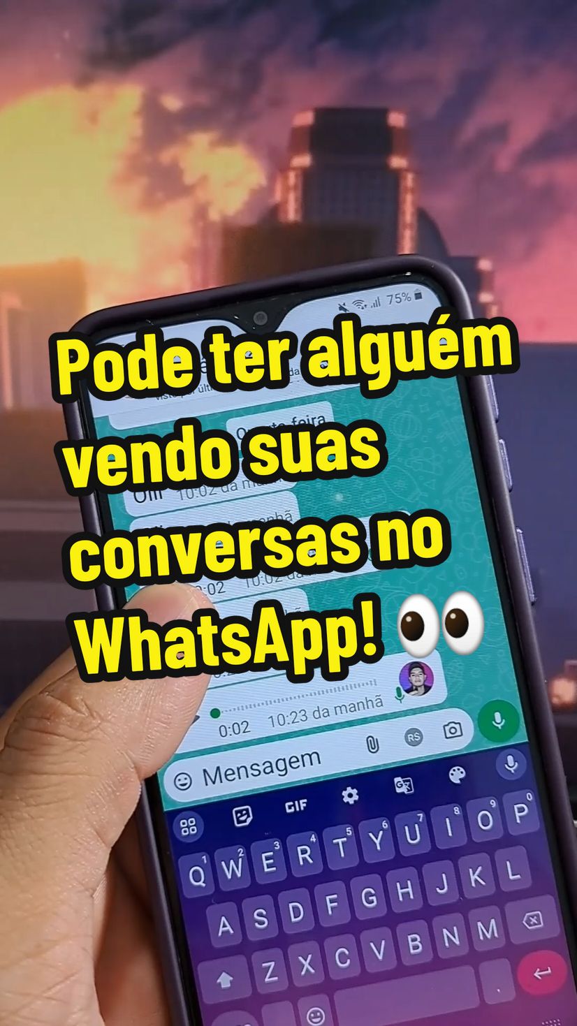 Pode ter alguém vendo suas conversas no WhatsApp! #whatsapp #dicaswhatssap #conversaswhatsapp #truques #whatsappclonado #dicasparacelular #conversas 