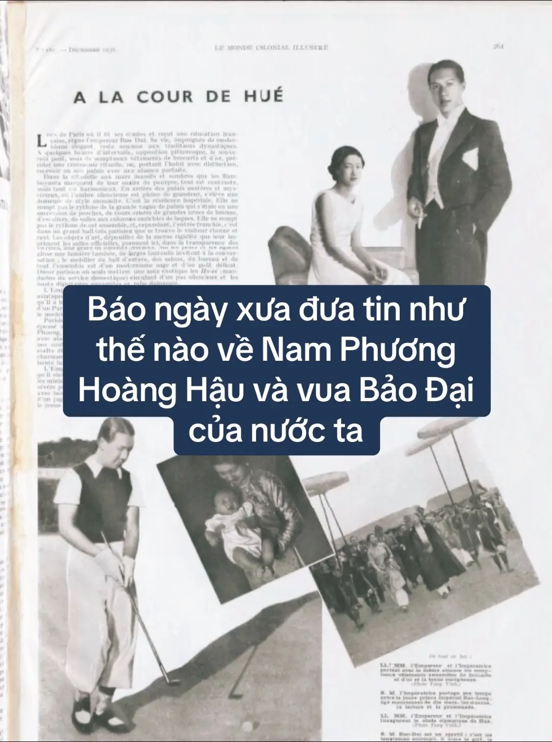 Một trang báo hồi1936 đưa tin về Nam Phương Hoàng Hậu và Vua Bảo Đại  #namphuonghoanghau #vuabaodai 