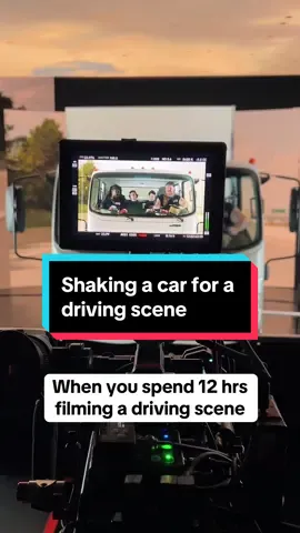 When you spend 12 hours shaking a car for a driving scene #cinematography #behindthescenes #setlife #filmtok 