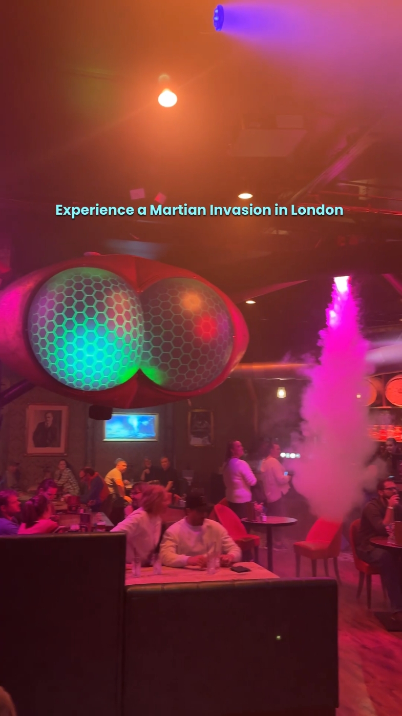 How would you survive The Martian invasion? 🚀🌌👽 There’s a cool way to find out! 🌠 Welcome to Jeff Wayne’s The War of The Worlds: The Immersive Experience. Your Martian adventure comes to life with a unique mix of live action, multisensory effects, and virtual reality - all set to Jeff Wayne’s iconic score 🎶 Travel through 24 interactive scenes which put you in the center of the action 🎬✨ Sci-fi fan or not, this is one of the best things to do in London right now! 👾   🚫📸 Filming inside is actually not allowed, so we tried not to spoil your experience. 📍 56 Leadenhall Street, EC3A 2BJ 🎟️ £45   #london #TheWarOfTheWorlds #JeffWayne #ImmersiveExperience #VirtualReality #LiveAction #SciFi #MartianAdventure #ThingsToDoInLondon #LondonEvents #MustSee #ExperienceLondon #alien #ufo #ExploreLondon #SciFiFans #VR 