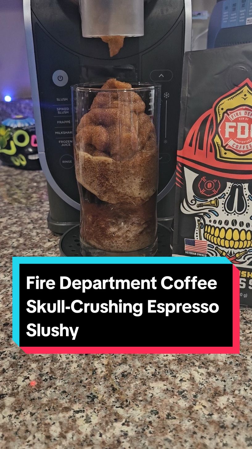 Loving the @Fire Department Coffee  Skull-Crushing Espresso. This is packed with flavor and making awesome slushies and Frappés. Seems to have quite the caffeine kick too. Veteran owned, small business as well. #firedepartmentcoffee #coffee #coffeetiktok #slushie #veteranowned #christmasgift  can't wait to try the other flavors Christmas Gift Idea Holiday Gift Ideas Coffee Lover gift