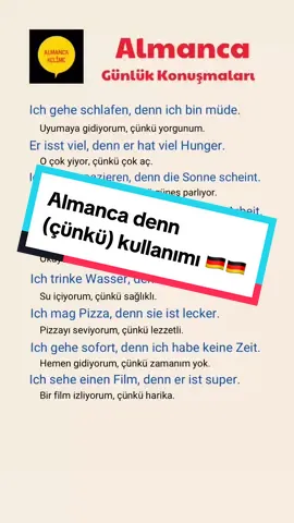 Almanca denn (çünkü) kullanımı 🇩🇪 . . #almanya #almanyadakitürkler #almanca #almancaöğreniyorum #almancakelime #almancaöğren 
