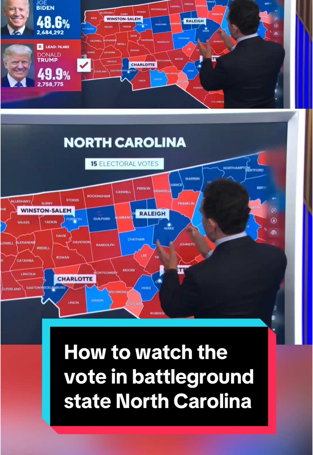 How are voting regions split up in North Carolina and which way are they trending? CBS News Elections & Surveys Director Anthony Salvanto breaks down what to watch for in the battleground state's presidential vote on Election Day. #news #politics #election #election2024 #ElectionDay #vote #kamalaharris #donaldtrump #northcarolina 