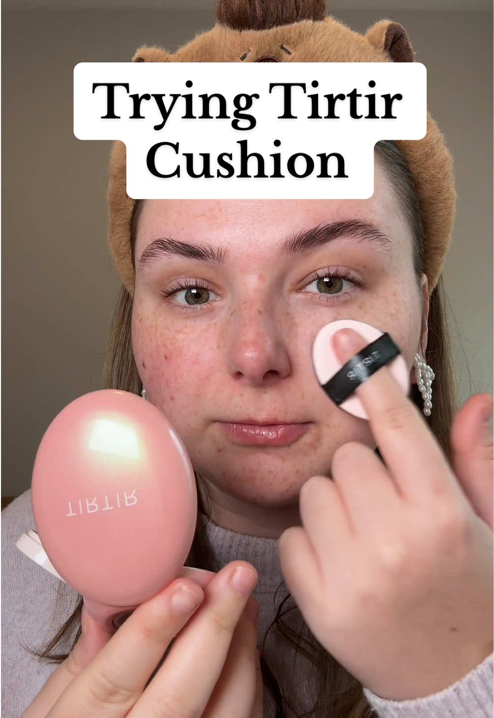 cant believe how much coverage this had 🤭 @TIRTIR Inc. #tirtircushion #kbeauty #cushionfoundation #tryingmakeup #firstimpression #makeupreview #foundationreview 