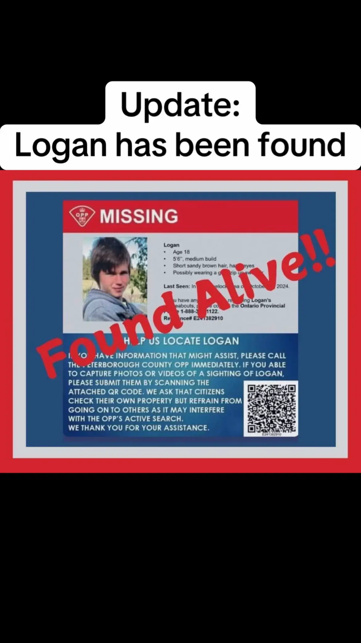 Logan was found this morning and he is alive  #logan#found#alive#havelock#ontario#fyp