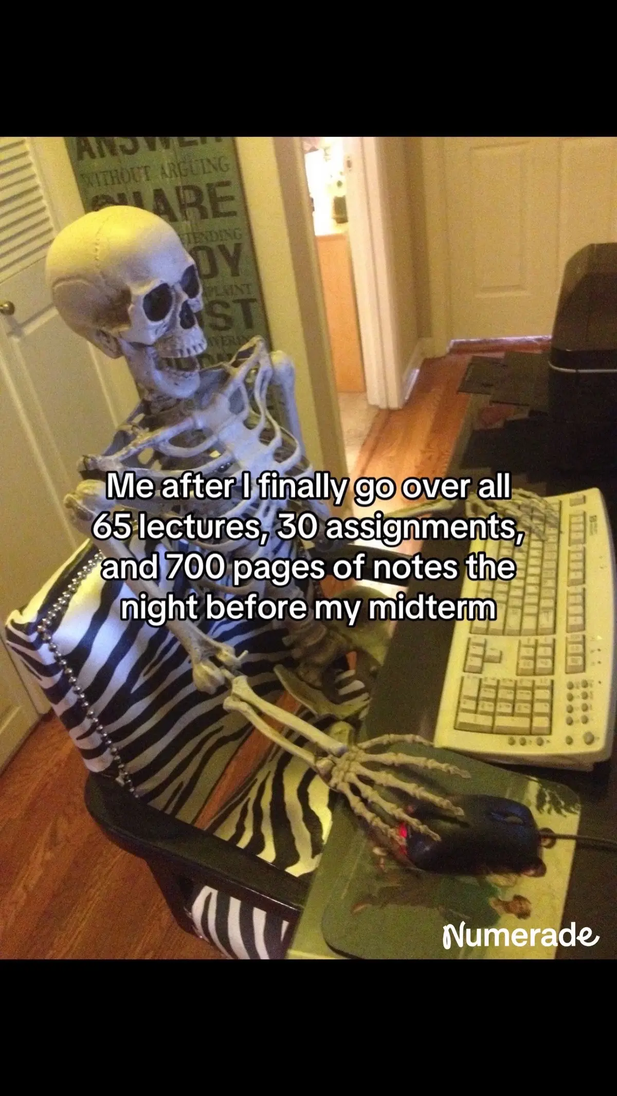 1 more midterm to go 😃  #midterms #halloween #college #Meme 