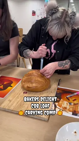Cast your votes below to crown the winner of our first ever Bakers Delight Cob Loaf Carving Competition!! 🎃🍞👑 #bakersdelight #breadtok #halloween #cobloaf #cob #pumpkin #pumpkincarving #foryou #bread #bakery #trend #spooky 
