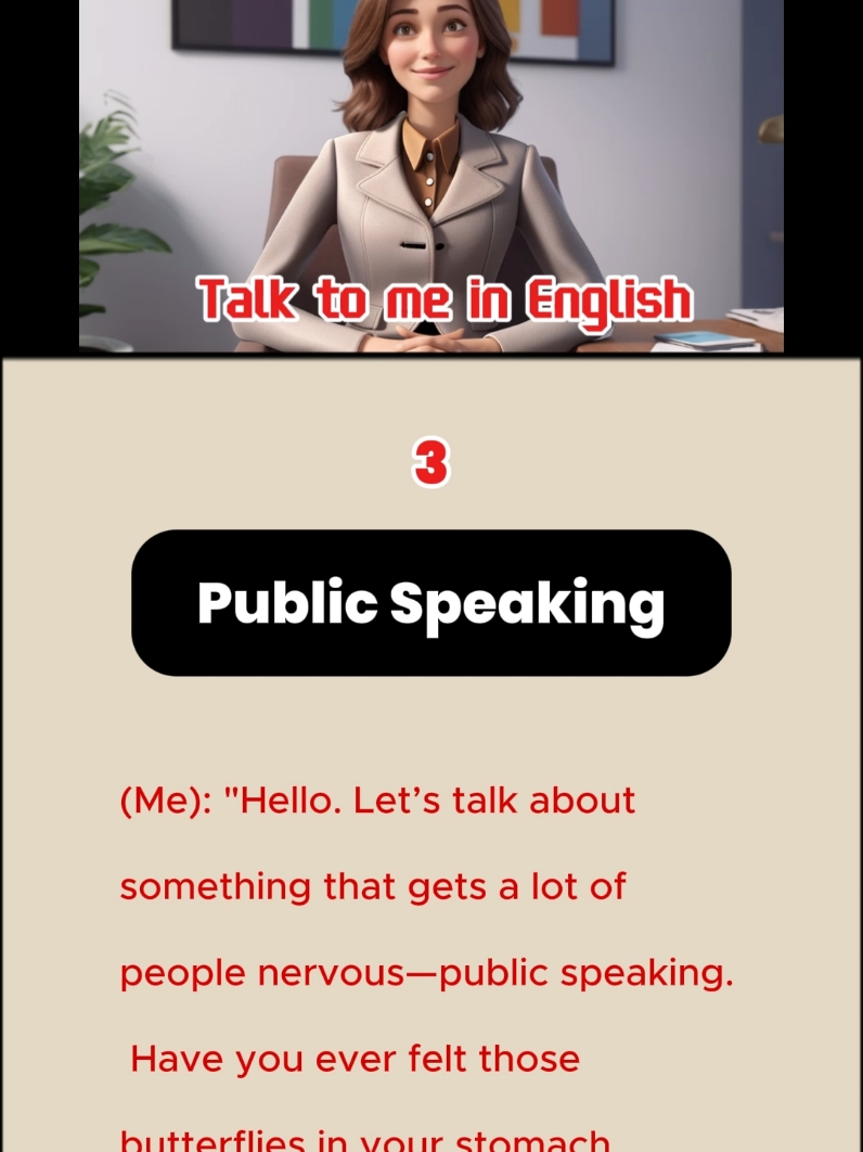 Public Speaking - (Talk to me in English) . #practiceenglish #speakenglish  #englishlesson #LearnOnTikTok  #englishvocabulary 